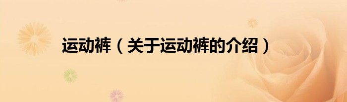 运动裤（关于运动裤的介绍）