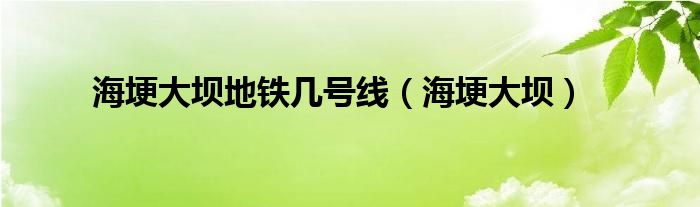 海埂大坝地铁几号线（海埂大坝）