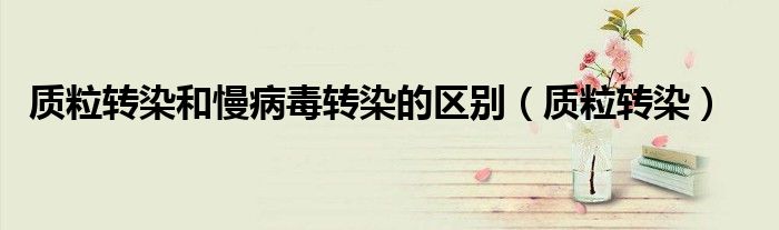 质粒转染和慢病毒转染的区别（质粒转染）