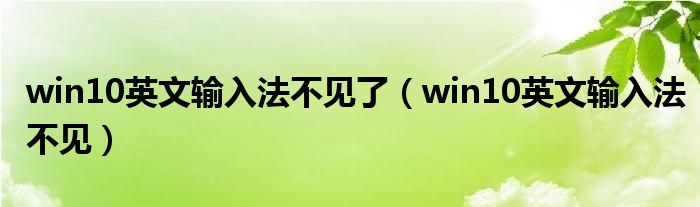 win10英文输入法不见了（win10英文输入法不见）